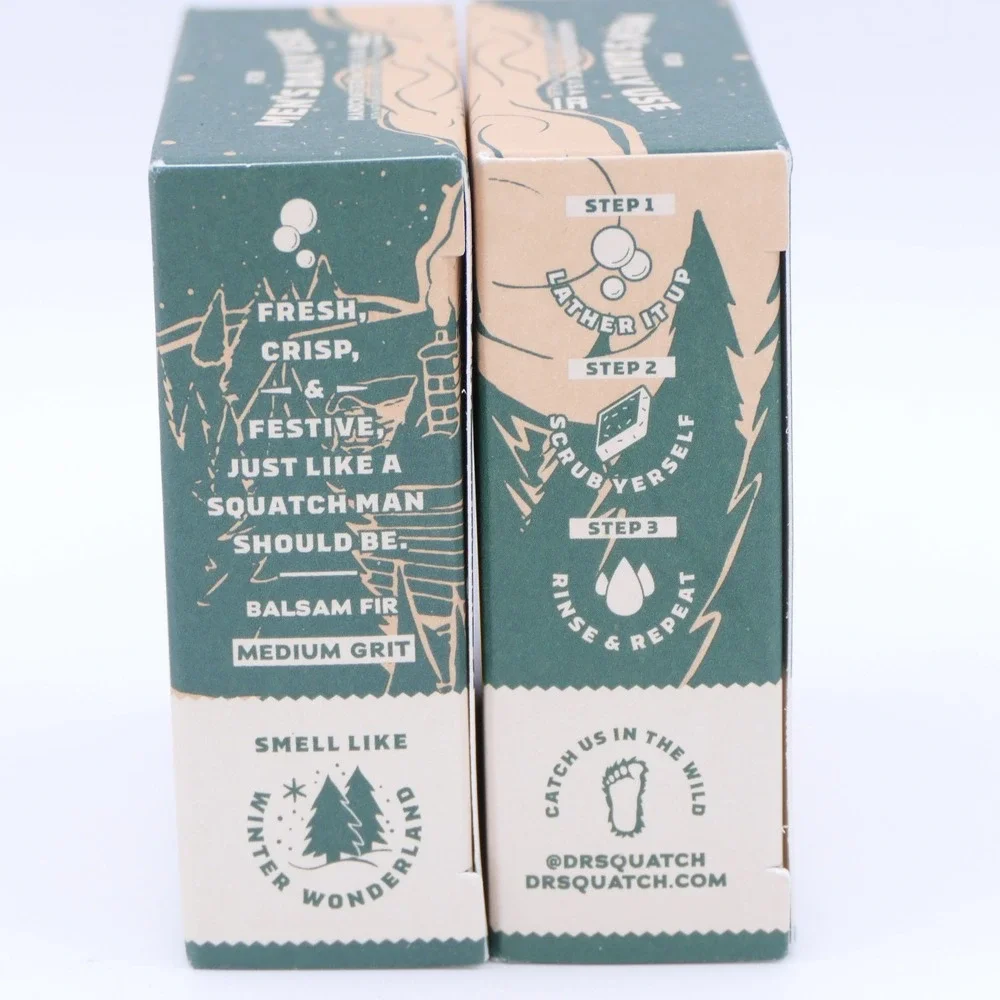 Dr Squatch Snowy Pine Tar Medium Grit Men's Natural Soap 2 Pack Limited Edition